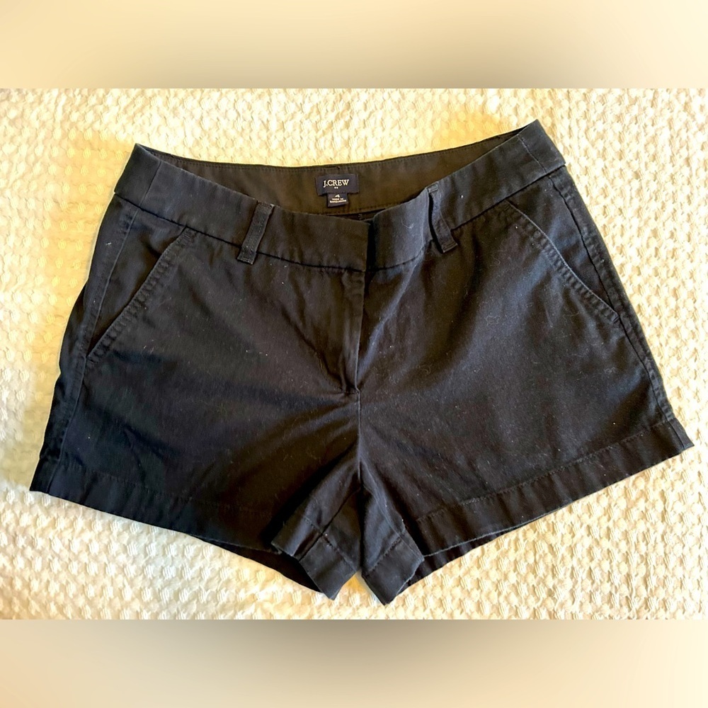 J Crew sz 4, women’s 2-1/2 to 3” inseam, black shorts, Spring, Summer
